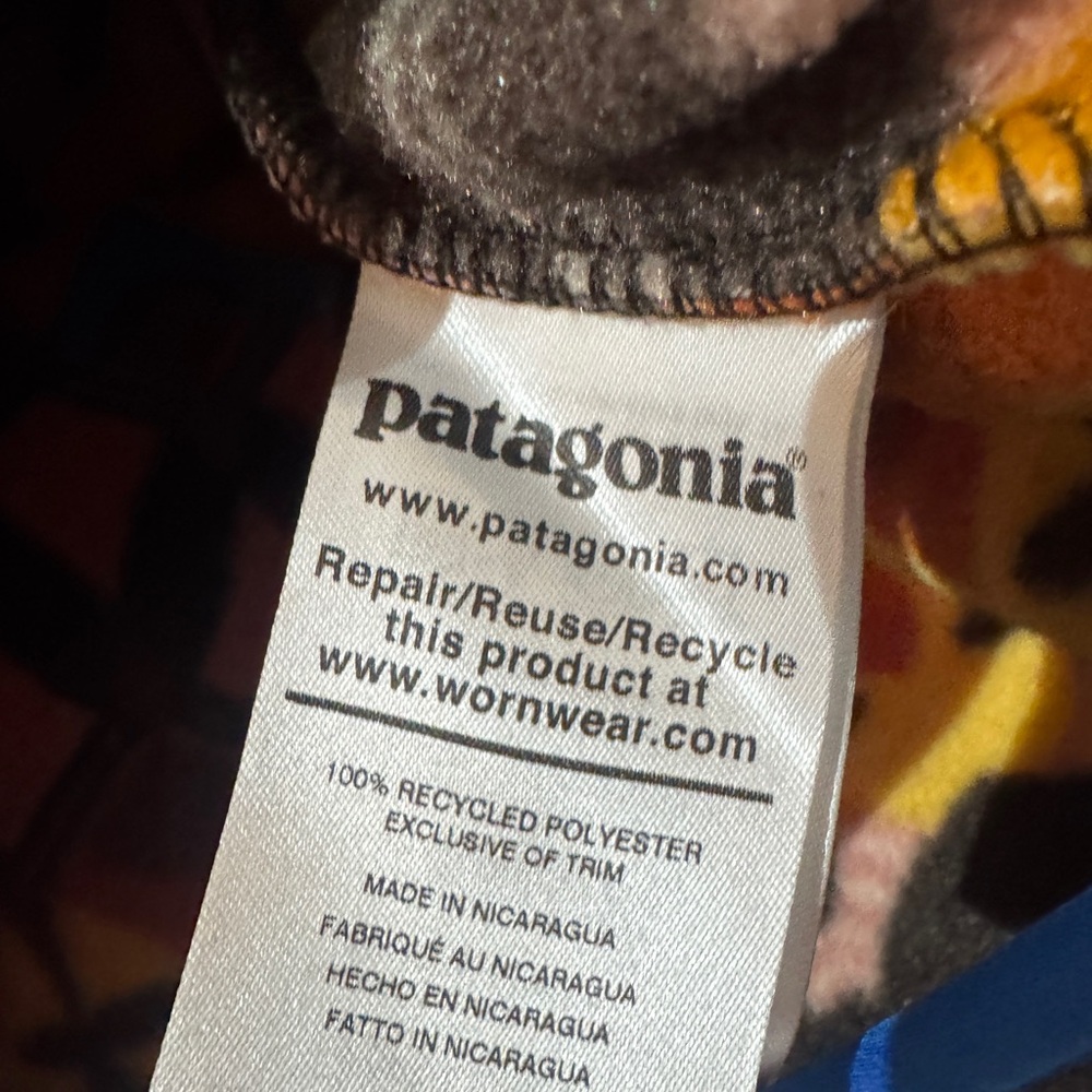 Patagonia Men's Printed Synchilla Snap-T Fleece Pullover‎ - Multi Pink/Brown - Picture 5 of 5